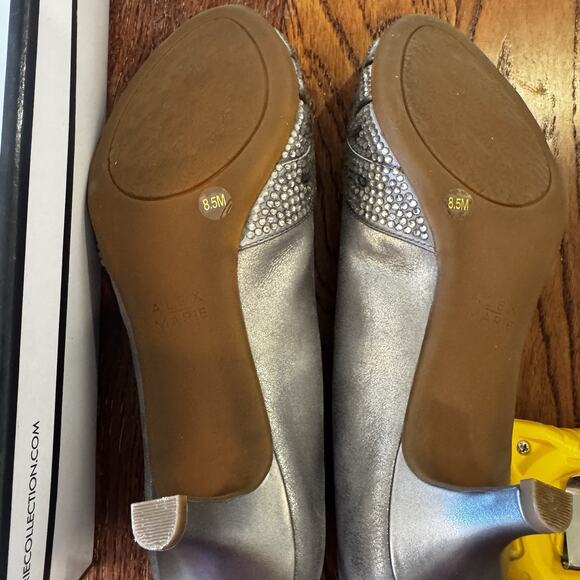 ALEX MARIE Symone Women's Shoes 8.5 Silver Gray Ceylon Embellished Pumps Fromal - Picture 13 of 16